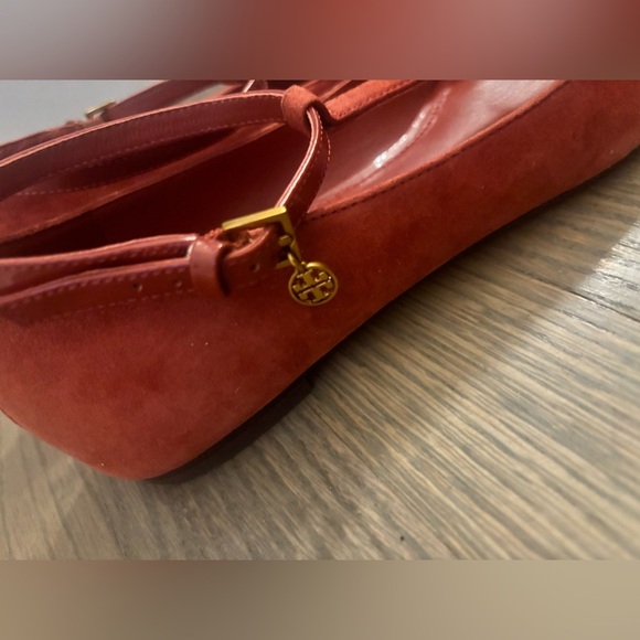 Tory Burch Ashton T-Strap Flat Rust Orange Women’s size 6 - Picture 6 of 8